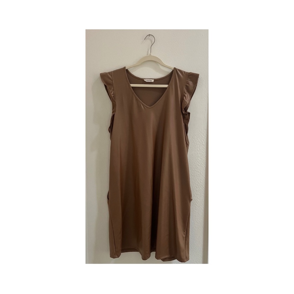 Faux Leather Sleeveless Mini Dress